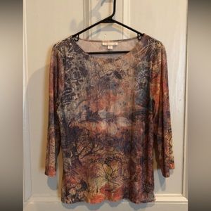 Coldwater Creek 3/4 Sleeve Top Size L